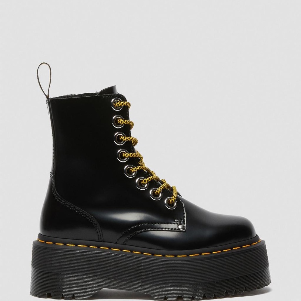 Dr. Martens | Jadon Max Platform Boot in Black Buttero Full-Grain Leather, 8(39)
